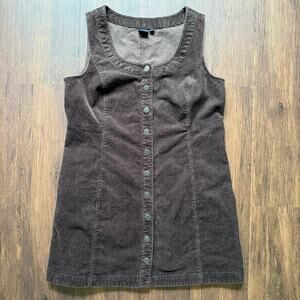 GAP Brown Corduroy Button Front Sleeveless Dress – Women’s 16